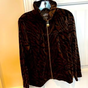 NWOT STYLE & CO SPORT LEOPARD VELOR JACKET